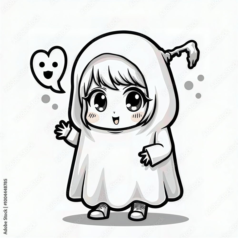 Fototapeta premium Cute Ghost Girl Character