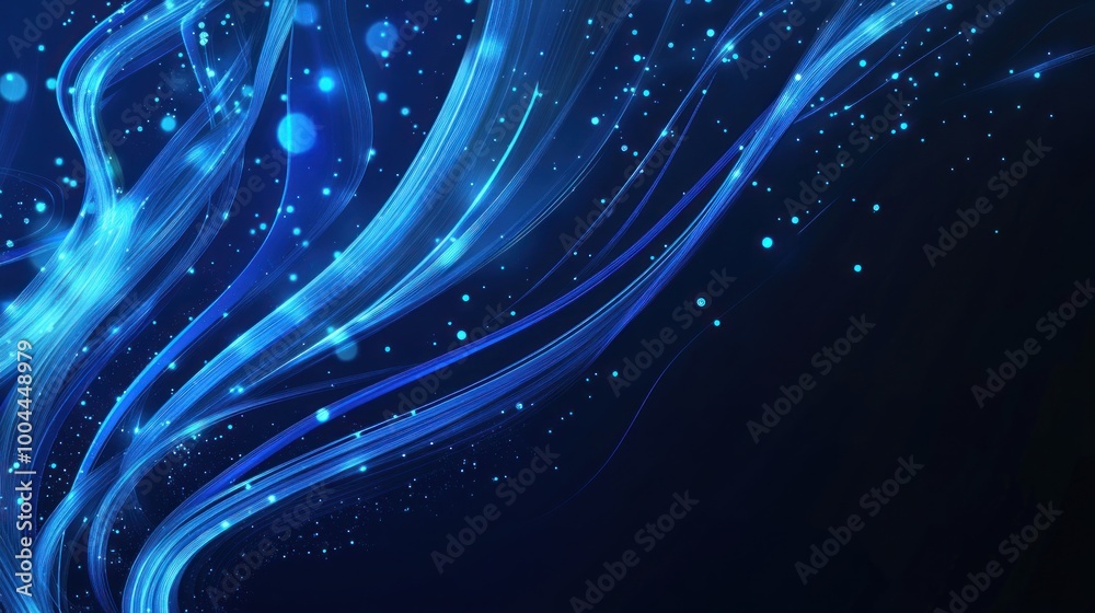 Obraz premium Abstract Blue Light Waves