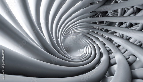 Wallpaper Mural Abstract tunnel or infinite hole in concept of vertigo. Abstract spiral background in black and white pattern Torontodigital.ca