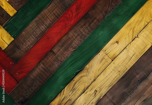 Rastafarian Chevron Wood Floor Pattern