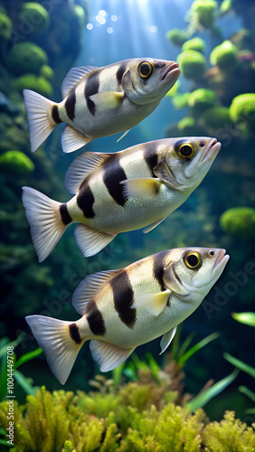 The common archerfish, seven-spot archerfish, largescale archerfish (Toxotes chatareus). photo