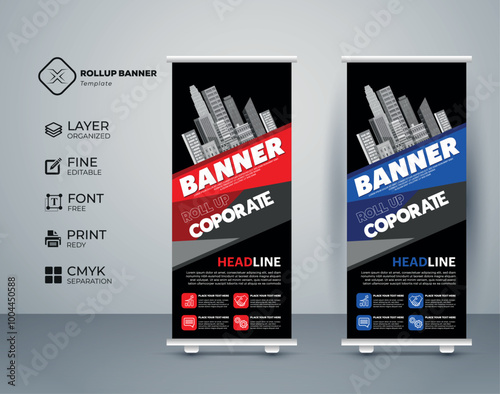 Premium Roll up banner template Top Quality color matched 