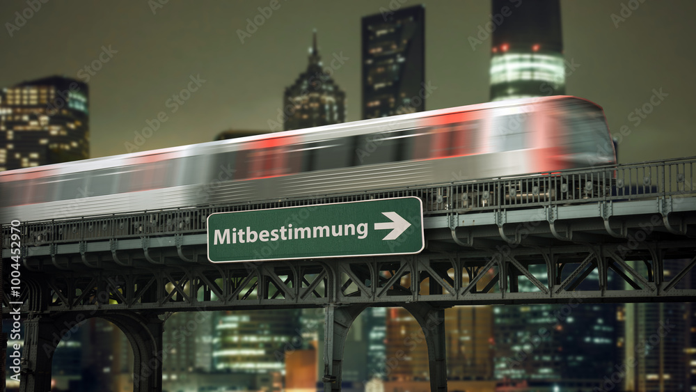 Fototapeta premium Signposts the direct way to Participation