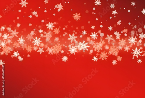 Red Gradient Background With White Snowflakes