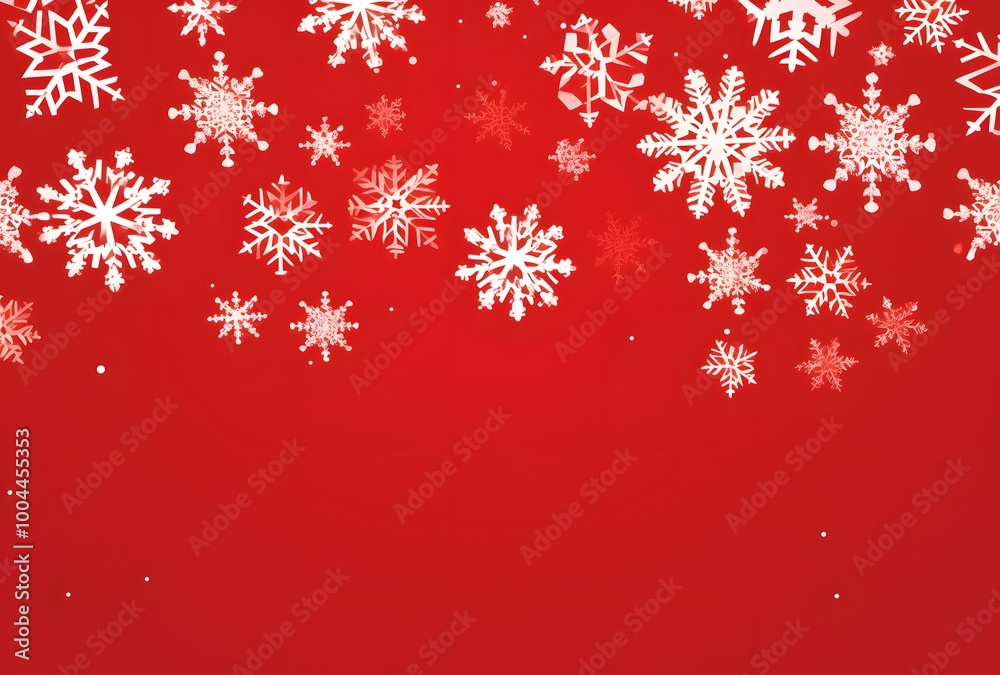 Red Christmas Background with Snowflakes Red Christmas Background with Snowflakes