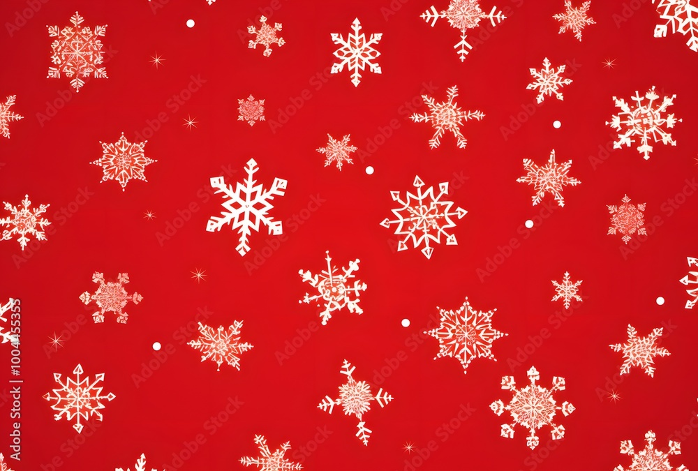Red Christmas Background with Snowflakes Red Christmas Background with Snowflakes