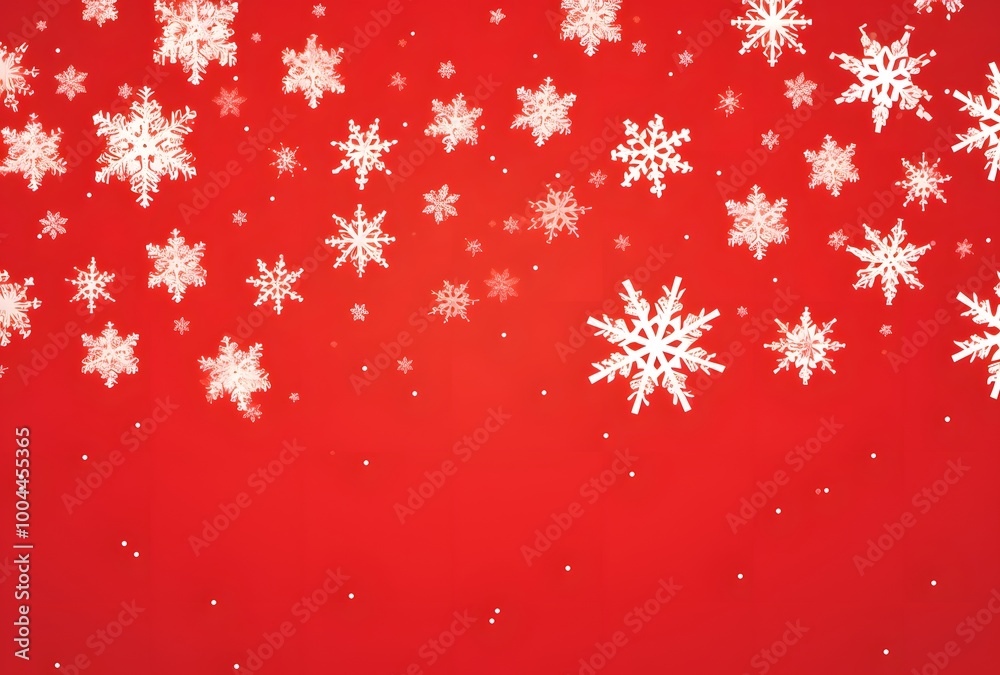 Red Christmas Background with Snowflakes Red Christmas Background with Snowflakes