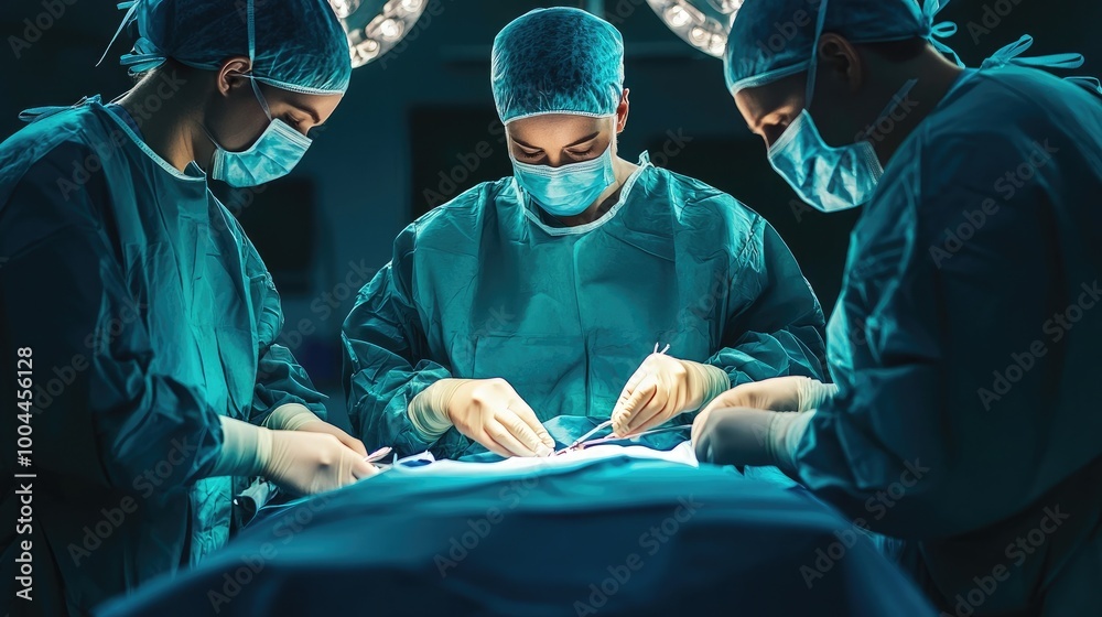 Surgical team working together during an operation Surgical team working together during an operation