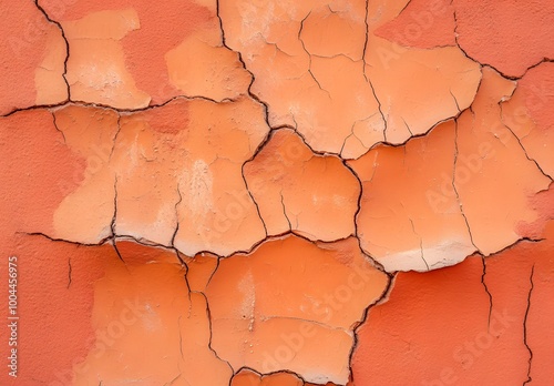 Cracked Terracotta Wall Texture Background
