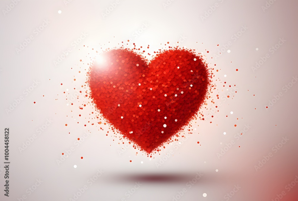 Red Heart Made of Tiny Hearts on White Background Red Heart Made of Tiny Hearts on White Background