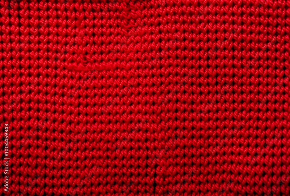 Red Knit Fabric Background with Eyelet Pattern Red Knit Fabric Background with Eyelet Pattern