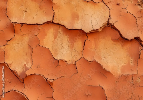 Realistic Cracked Clay Wall Texture - Top View