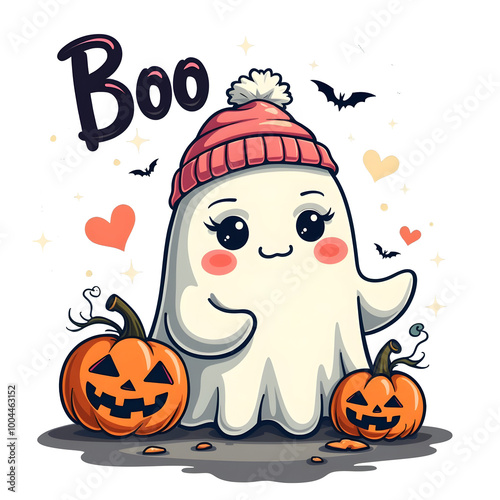 Cute Boo ghost Illustration photo