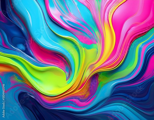 Colorful Liquid Paint Swirls