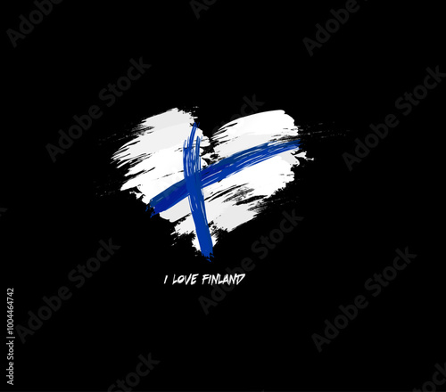 Finland grunge flag heart for your design