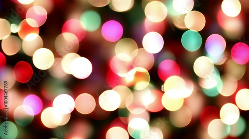 Colorful bokeh lights create a festive backdrop.