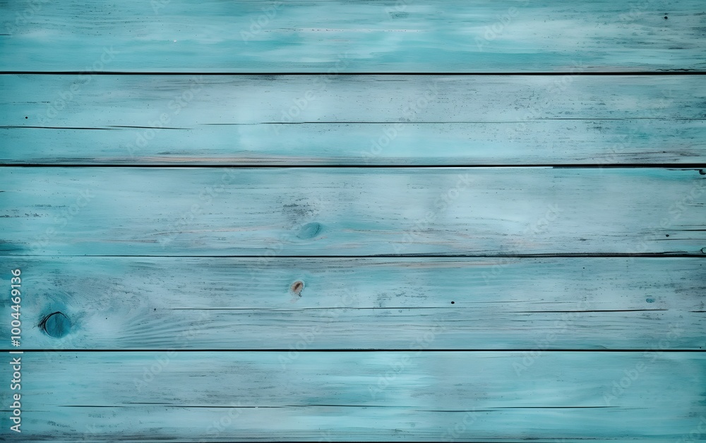 Fototapeta premium Distressed Turquoise Wooden Plank Background