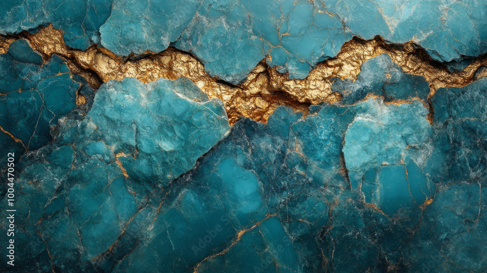 Close-up of teal and gold stone texture. Close-up of teal and gold stone texture.