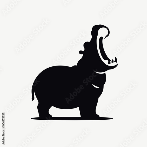 Speedboat silhouette in black on a white background