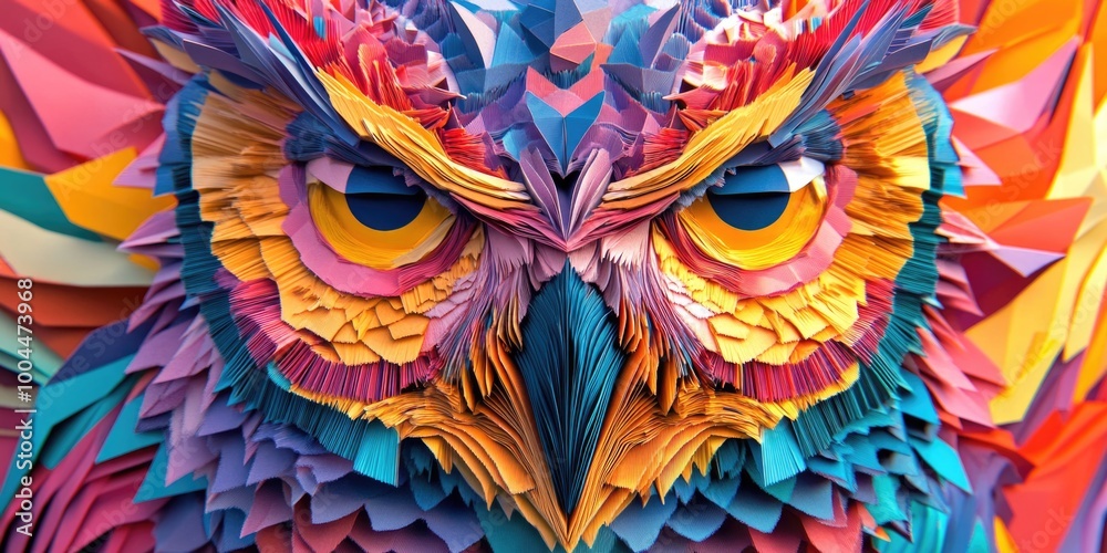 Fototapeta premium Folded Paper Owl
