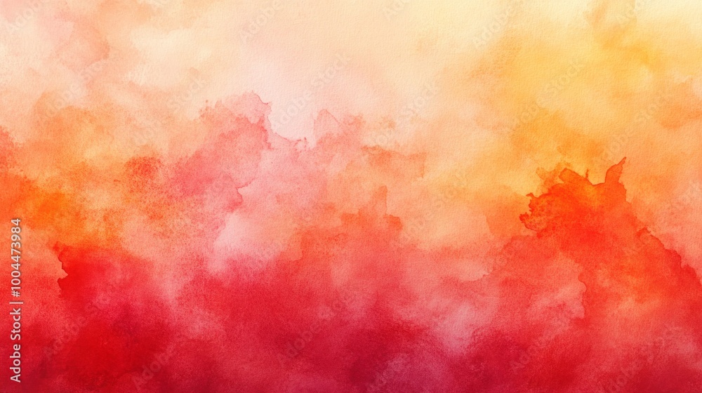 A painting of a red and orange sky with clouds A painting of a red and orange sky with clouds