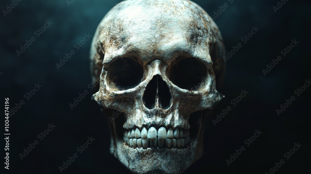 A skull with a black background A skull with a black background