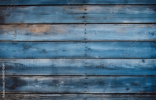 Rustic Blue Wood Texture Background With Painted Details