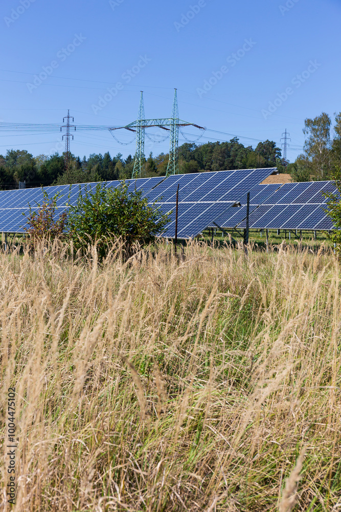 Solar Power Station in the autumn Landscape