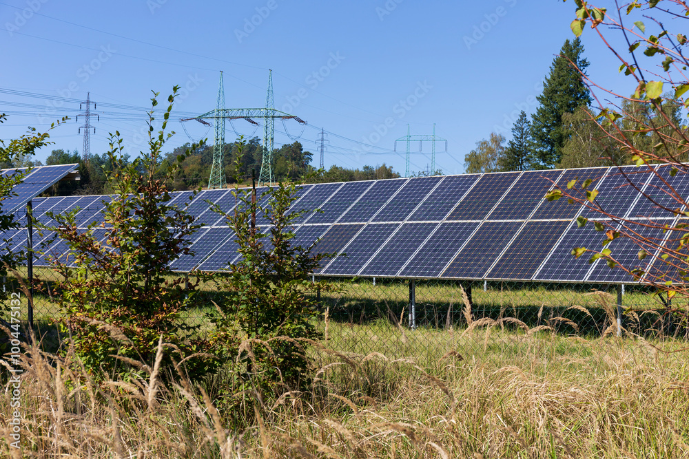 Solar Power Station in the autumn Landscape