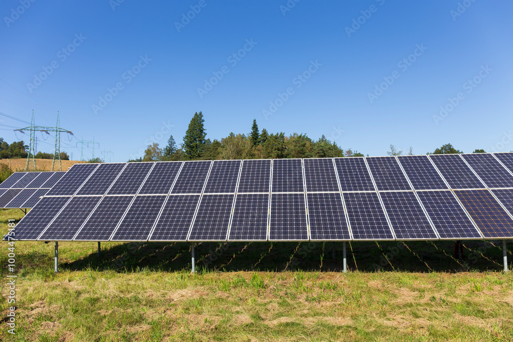 Solar Power Station in the autumn Landscape