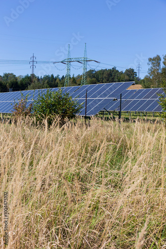 Obraz na płótnie Solar Power Station in the autumn Landscape w salonie