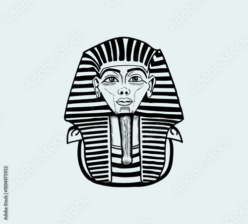 Pharaoh head mascot logo design illustration.