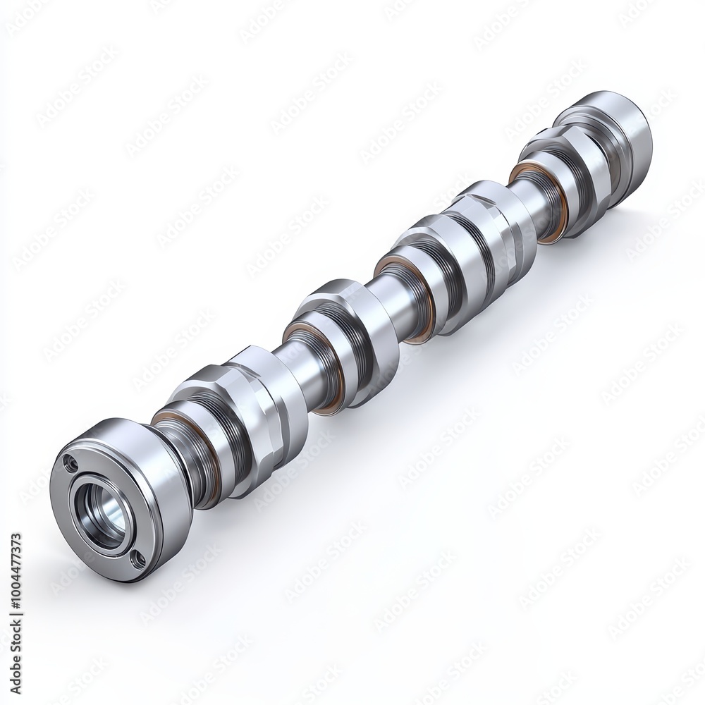 Engine camshaft on white isolated background Engine camshaft on white isolated background