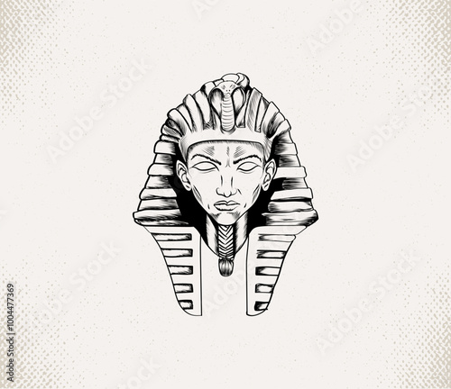 Narmer was an ancient Egyptian pharaoh of the Early Dynastic Period. Beautiful sketch illustration by hand-drawn