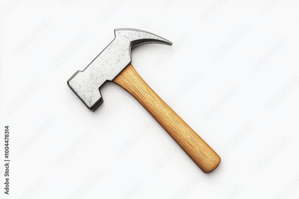 Metal and wooden hammer tool on a white isolated background. Metal and wooden hammer tool on a white isolated background.