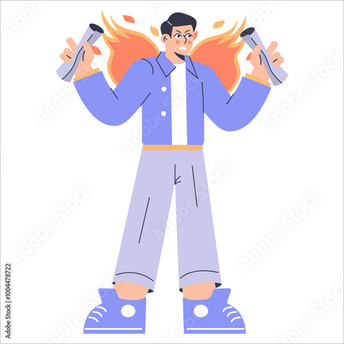 Diversity Businessman. Flat Vector Illustration photo