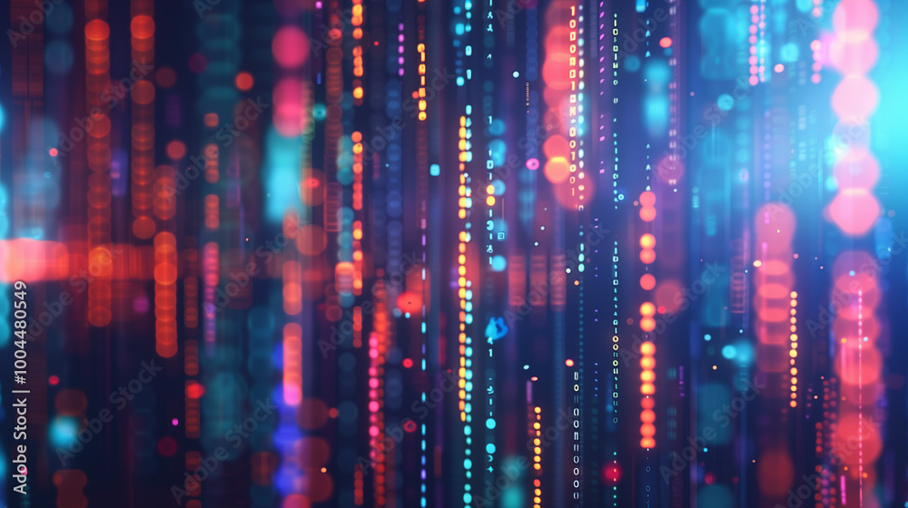 Abstract Digital Background with Binary Code and AI Algorithms, Futuristic Tech Concept Abstract Digital Background with Binary Code and AI Algorithms, Futuristic Tech Concept