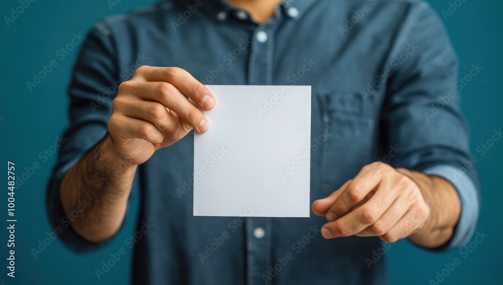 A person casting a blank vote into a white ballot box in a quiet polling location A person casting a blank vote into a white ballot box in a quiet polling location