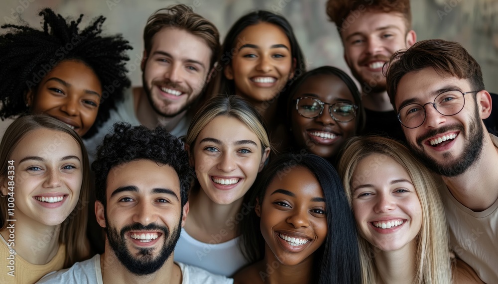 Positive Multiethnic Group Of Men And Women With Smiling Faces Is Happy Positive Multiethnic Group Of Men And Women With Smiling Faces Is Happy