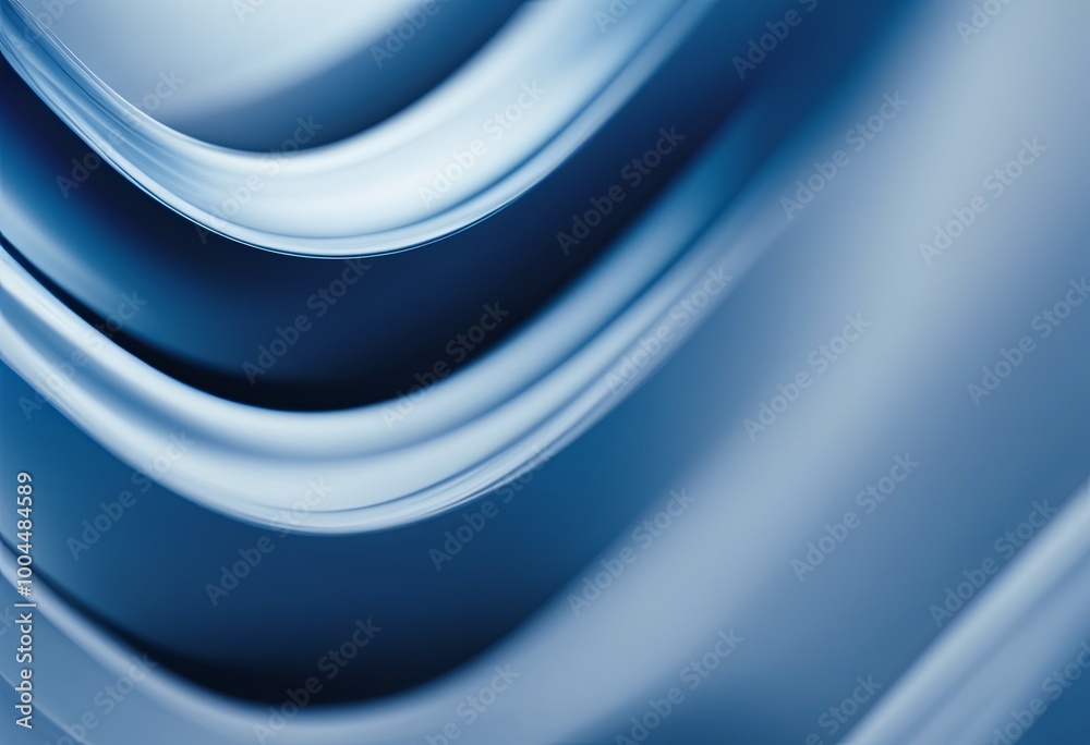 Fototapeta premium Wallpaper with abstract shapes, waves, light and shadow, blue shades