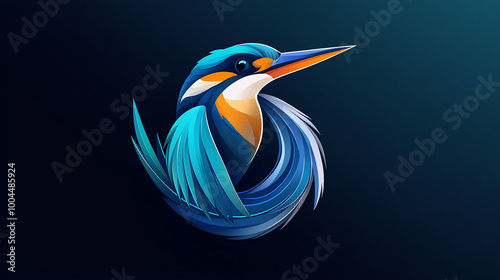 Kingfisher Logo Design illustration photo