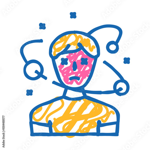 disorientation disease doodle icon sketch vector. disorientation disease sign. isolated symbol illustration
