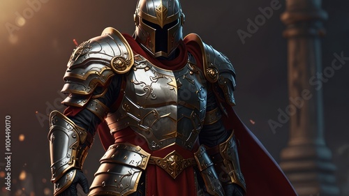 illustration of a chibi character with armor and shield