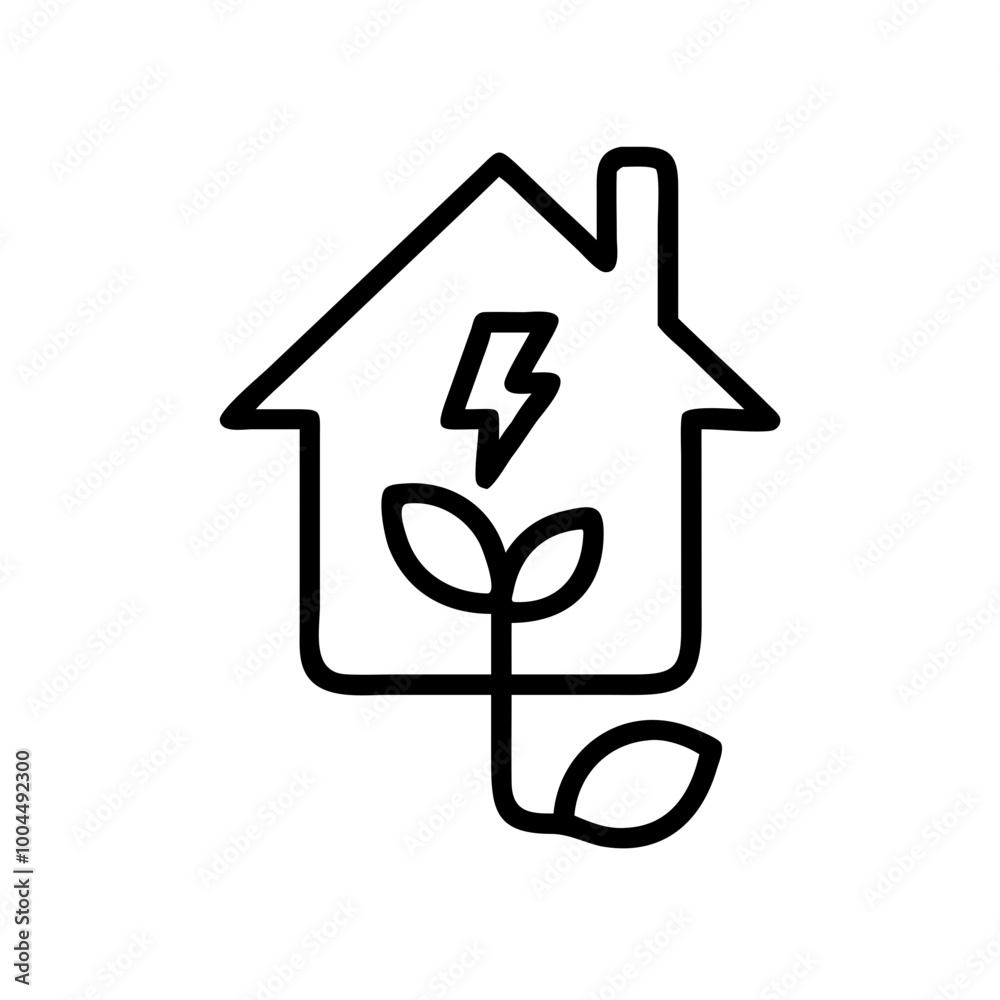 Eco-friendly house. Taking care of nature. Energy saving. Icon, logo, emblem. Eco-friendly house. Taking care of nature. Energy saving. Icon, logo, emblem.