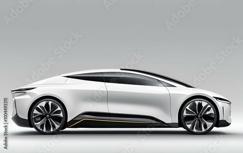 Side view design of modern futuristic electric car