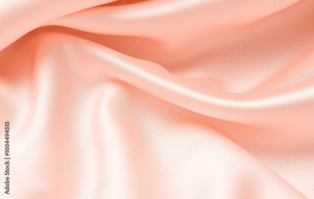 Soft peach-colored satin fabric drapes elegantly. Soft peach-colored satin fabric drapes elegantly.