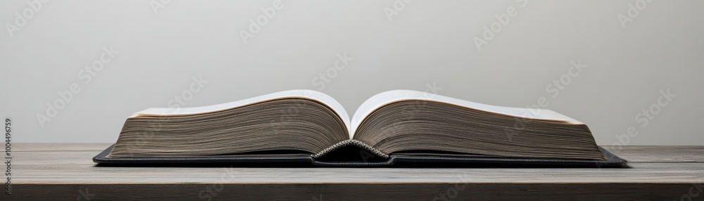 Obraz premium A blank canvas in the form of an open book, ready for storytelling, copy space