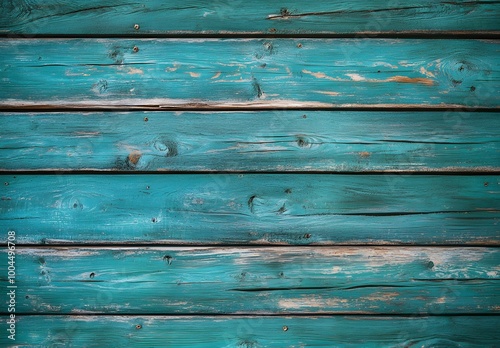 Distressed Turquoise Wood Plank Background