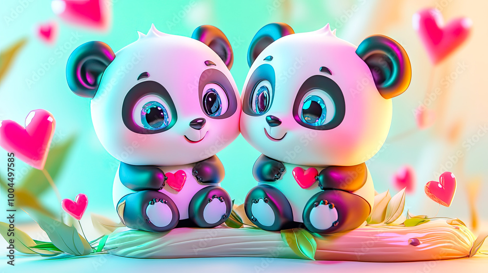Fototapeta premium Zwei Panda Babys
