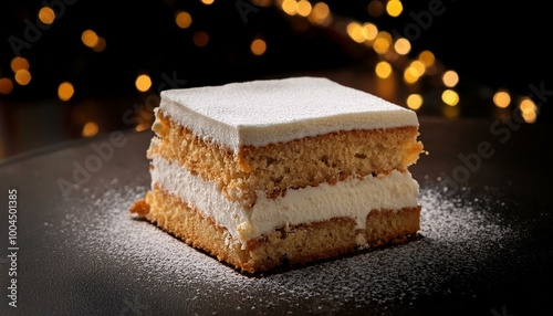 piece of sponge cake with icing